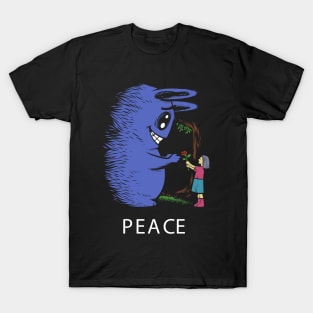 Peace monster doodle flower girl T-Shirt